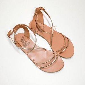 Ancient Greek Sandals Meloivia Sandals 39 US 8.5-9 Tan Gold Leather Strappy